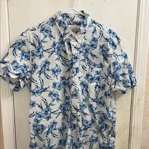 St. John's Bay Blue and White Casual Button Down Shirt